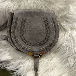 Chloe Marcie Crossbody Bag Leather Mini Gray